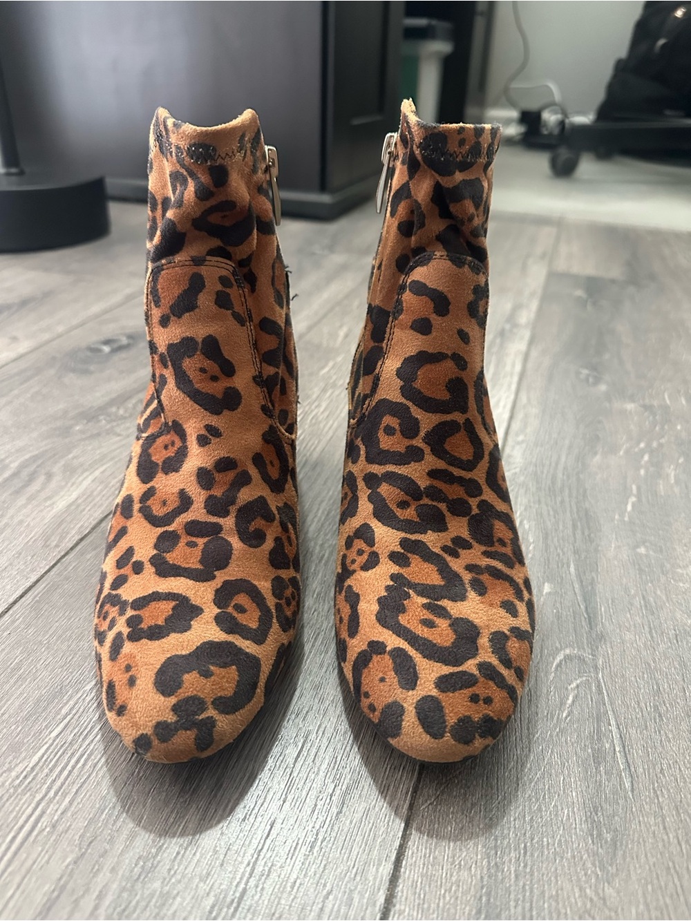 Natasia Leopard Print Ankle Booties